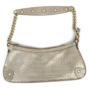 NINE WEST METALLIC CROC PRINT SATCHEL​​​​​​​​​​​​​​​
